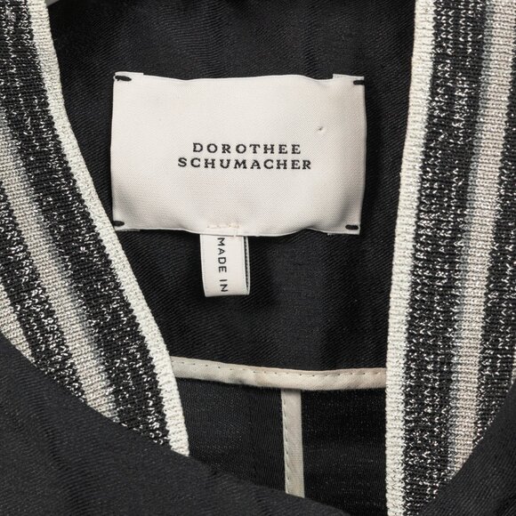 Dorothee Schumacher Black Linen Shantung Metallic-Collar Jacket - Picture 8 of 10